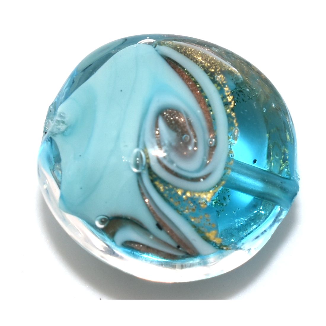 Orecchini pendenti realizzati a mano con perle in vetro di Murano e pietra lavica sintetizzata nera, design elegante e artigianale.