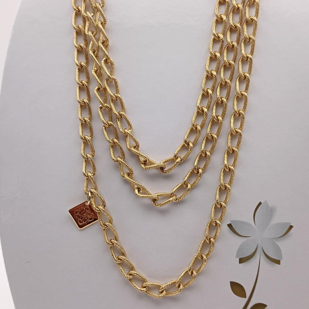 Collana-150cm-dorata magli larghe made in Italy