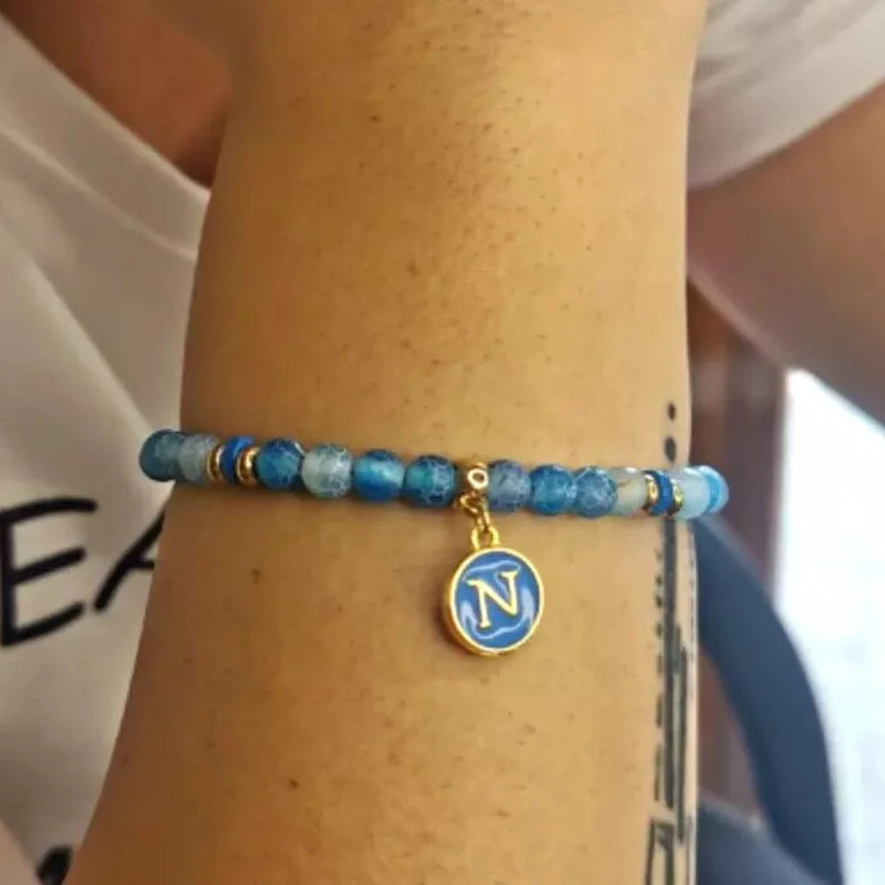 Bracciale Forza Napoli con perline azzurre - ungioielloperte