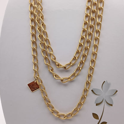 Collana-150cm-dorata magli larghe made in Italy