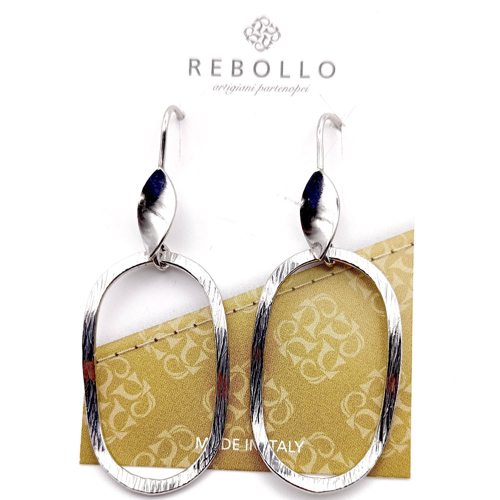 Orecchini Pendenti Ovali Argento925 Martellato by ungioielloperte