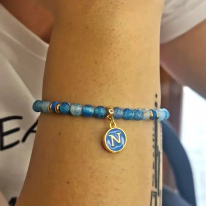 Bracciale Forza Napoli con perline azzurre - ungioielloperte
