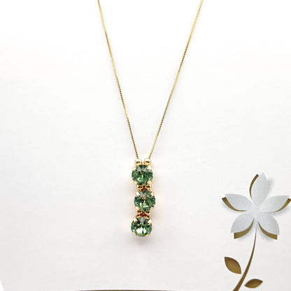 Collana con pendente verticale a 3 cristalli Swarovski - ungioielloperte