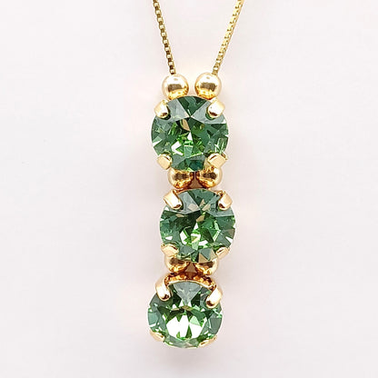 Collana con tre cristalli Swarovski verdi - ungioielloperte